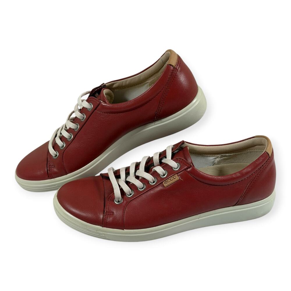 ECCO Soft 7 Leather Sneakers, Maroon, Women's 7.5, EU 38